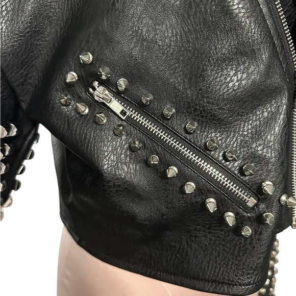Azalea Wang Essential Moto black studded vegan leather jacket in 1X. NWOT. - Picture 4 of 16